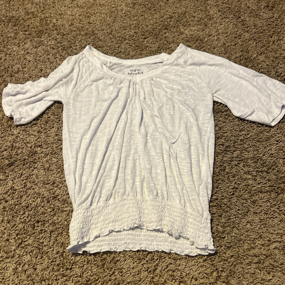 Mudd Light Gray Short Sleeve Top